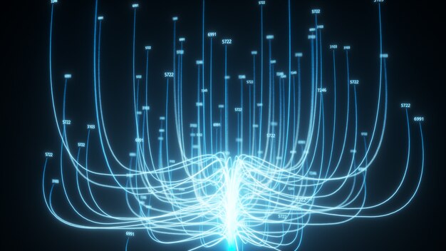 Growing tree transmitting internet cloud computing data