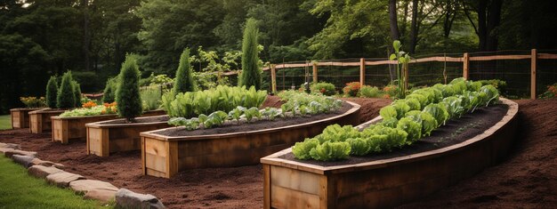 growing vegetables in wooden boxes beds at home