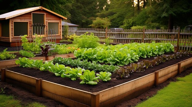 growing vegetables in wooden boxes