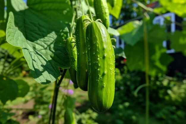 Growing young cucumber Generate Ai