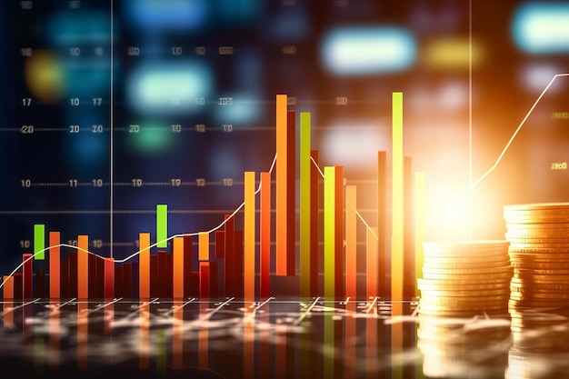 Growth business graph of finance data diagram Beautiful illustration picture Generative AI