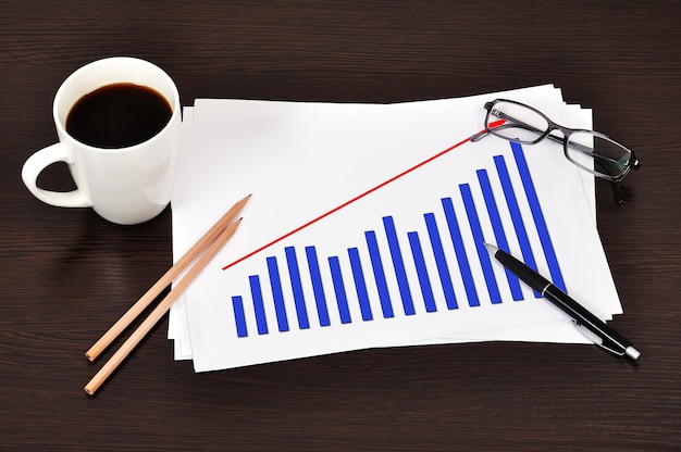 Growth chart on paper