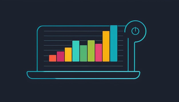 Foto diagramma di crescita grafico di dati iconica di grafico aziendale