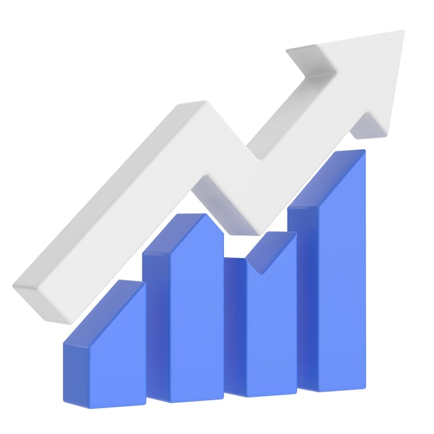 Photo growth graph growth chart 3d illustration