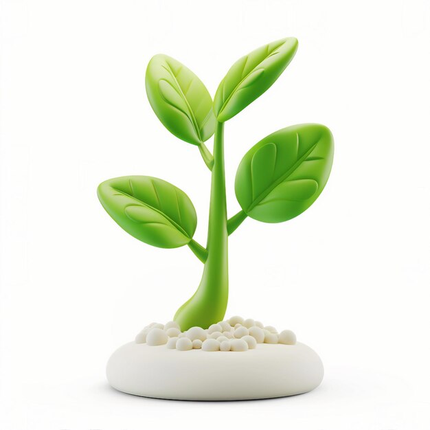 Photo growth icon 3d render white background generative ai