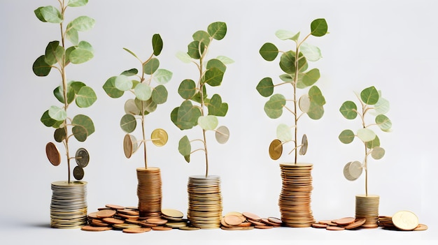 growth money young tree growing on stacks of coins Multiple sources of income