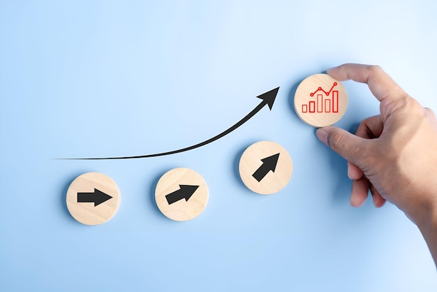 Growth of portfolio investing on stock market management Steps planning for development and business concept