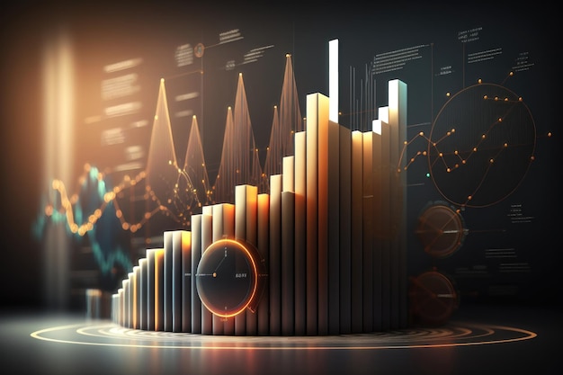 Growth strategy business graph analysis concept AI Generation