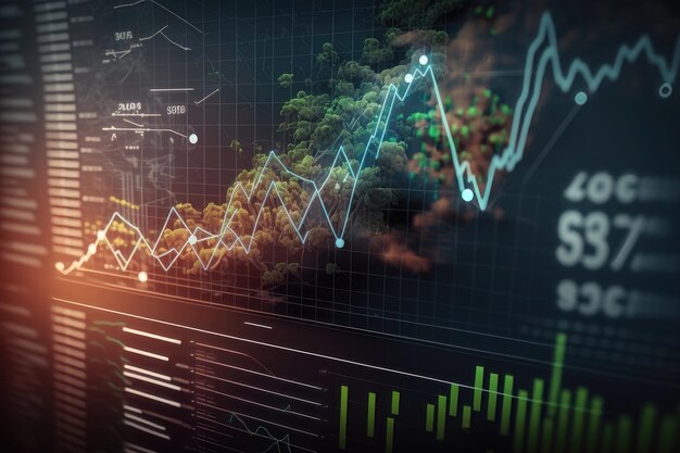 Foto concetto di analisi del grafico aziendale della strategia di crescita generazione ai