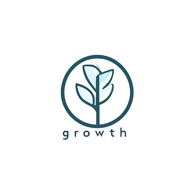 growth tree icon design illustration vector templatecreative growth logo design template