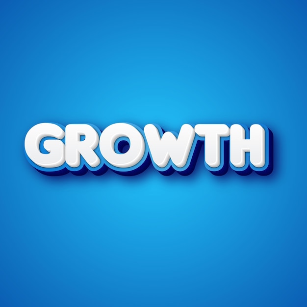 Growth words text clean blue white bright colors photo