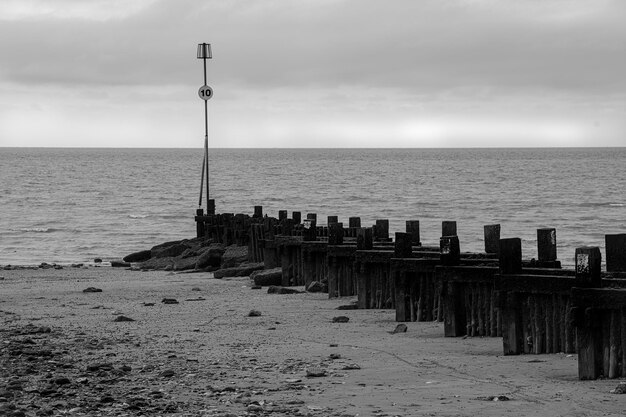 Photo groynes at hunstanton promenade north norfolk