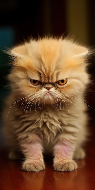 a grumpy cat with a grumpy expression.