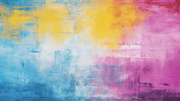 Grunge Abstract Background in Yellow Blue and Pink Colors