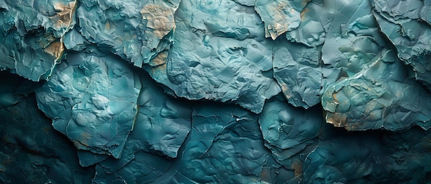 Grunge abstracte achtergrond met een gestreepte getinte rock textuur Mountain textuur close-up Teal kleur en ruwe vorm Volumetrische stenen achtergrond 3D