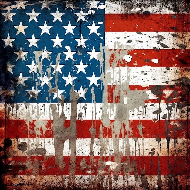 Grunge American flag illustration