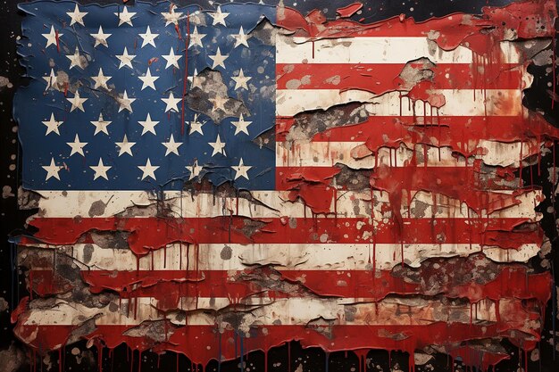 Grunge Amerikaanse vlag illustratie