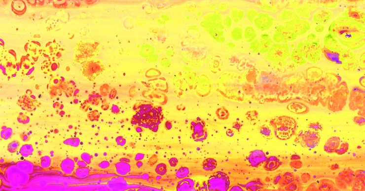 Photo grunge art bright paint stains on an abstract decoration wallpaper