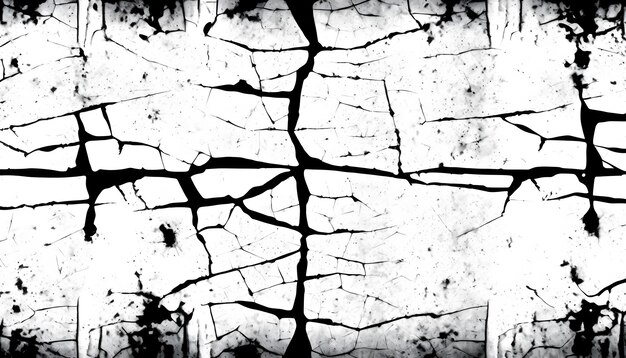 Photo grunge background of black and white abstract illustration texture of cracks chips dot