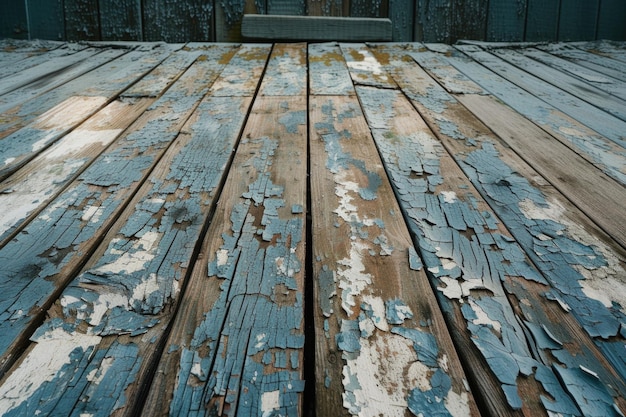 Photo grunge background peeling paint on an old wooden floor