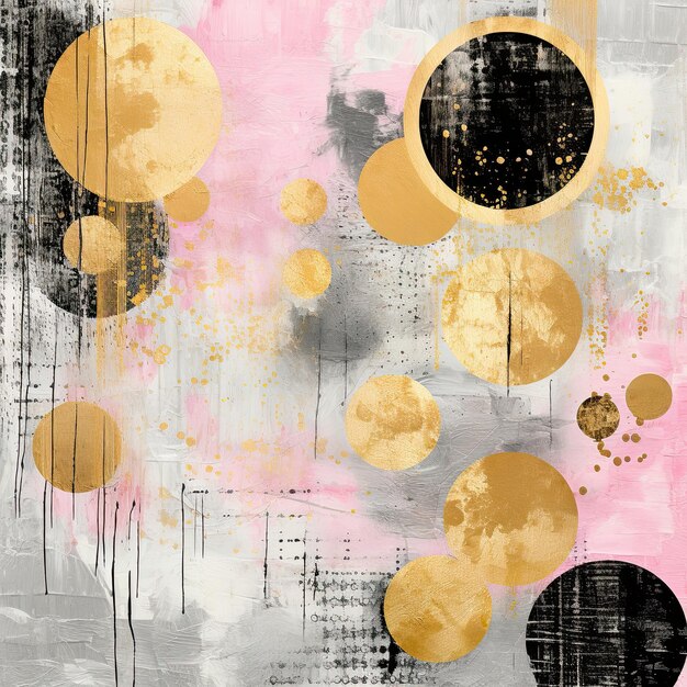 Grunge background with circles stains and spots on old paper Generative ai