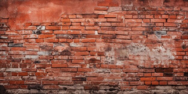 Grunge background with red brick wall texture