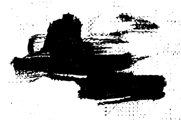 grunge black ink paint brush stroke for new design vector on transparent background