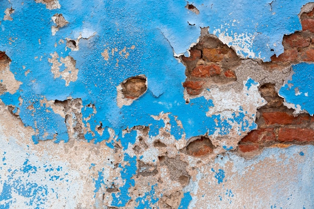 グランジ青いコンクリートセメント壁