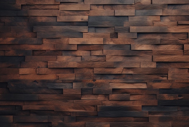 Grunge brown and dark tiled wood wall background squared shapes