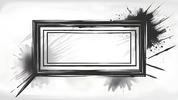 Grunge brush stroke frame background