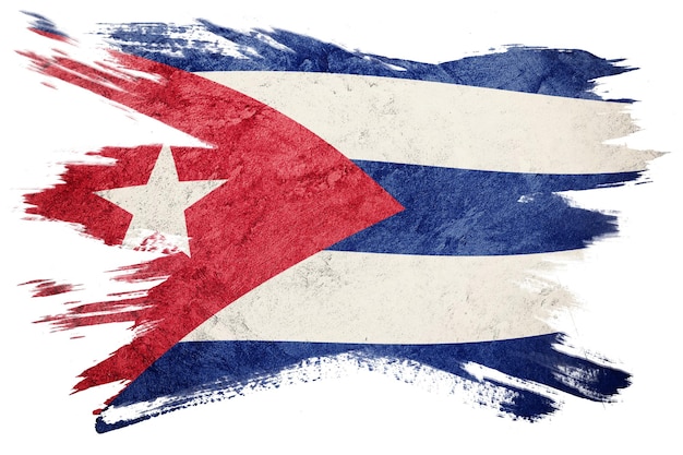 Гранж-флаг Кубы. Кубинский мазок кистью.