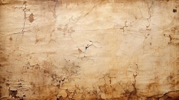 Grunge and Distressed Old Torn Paper Background Vintage Charm Dirty Stains Generative AI