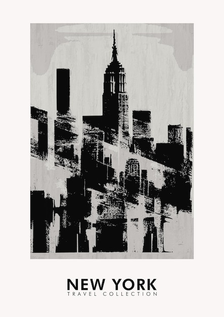 Grunge Effect Vintage Travel New York City Printable Poster