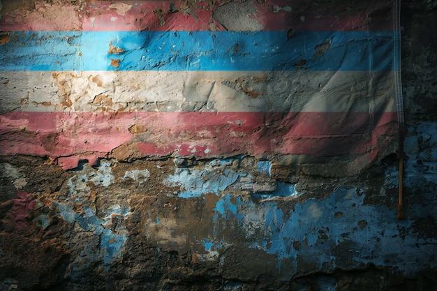 Grunge flag of Gambia on old brick wall background