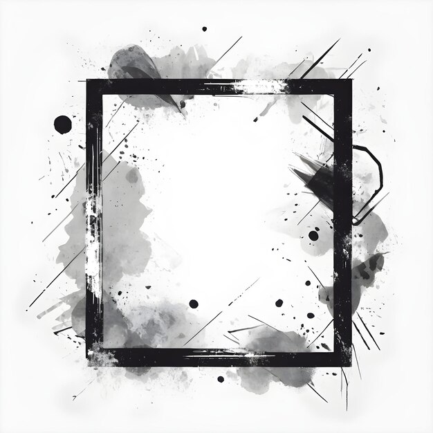 Photo grunge frame border square black vector illustration