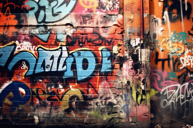 Photo grunge graffiti wall background