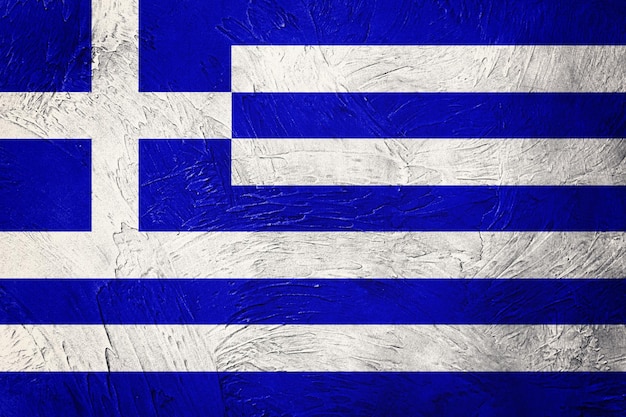 Grunge Griekenland vlag. De vlag van Griekenland met grungetextuur.