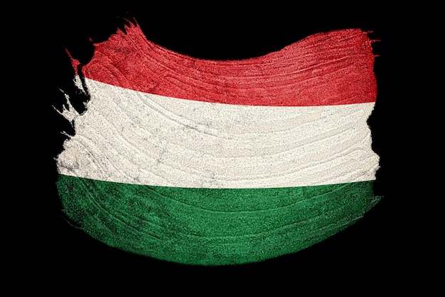 Grunge Hungary flag. Hungarian Brush stroke.