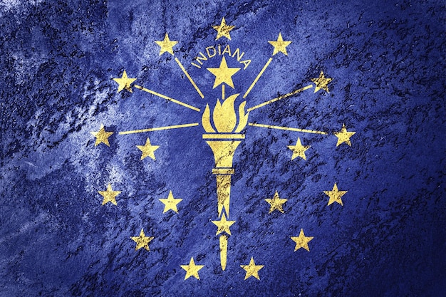 Premium Photo | Grunge indiana state flag. indiana flag background ...