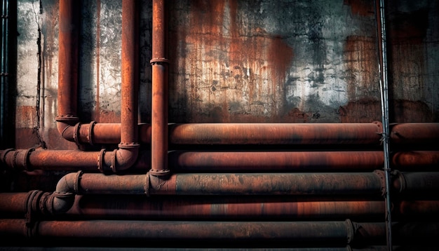 grunge industrial pipe wall