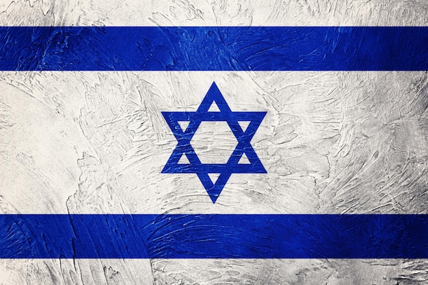 Grunge Israël vlag. De vlag van Israël met grungetextuur.