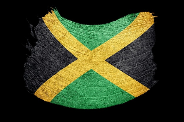 Grunge Jamaica flag. Jamaica Brush stroke.