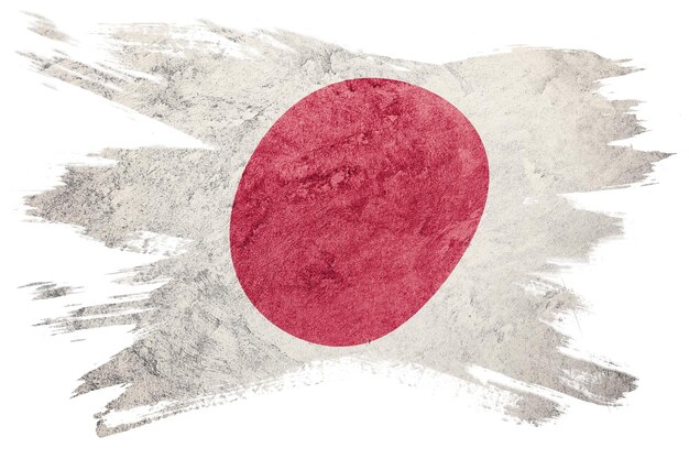 Grunge Japanse vlag Japan Penseelstreek