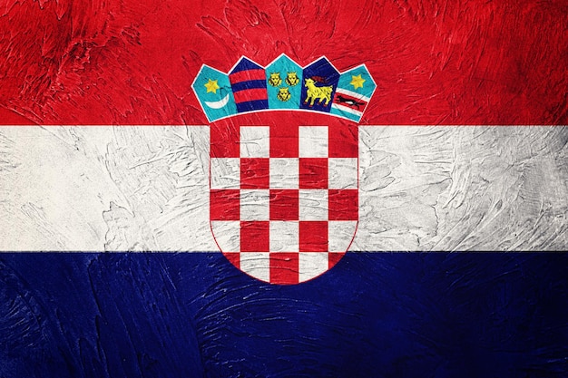 Grunge Kroatië vlag. Kroatische vlag met grungetextuur.