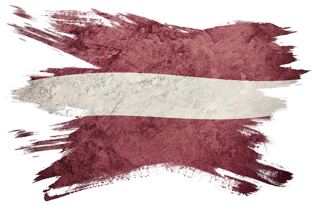 Bandiera della lettonia di lerciume. lettonia pennellata.