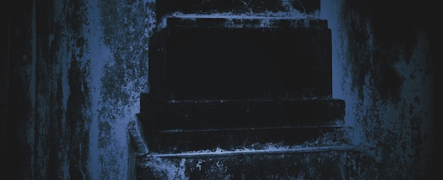 Grunge Marine Donkerblauwe Achtergrond. Blauwe muur eng. Zwarte of blauwe cementtextuur