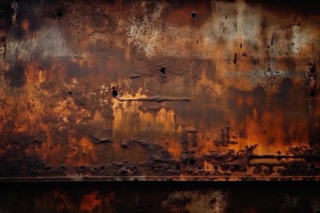Photo grunge metal background rusty metal texture generative ai