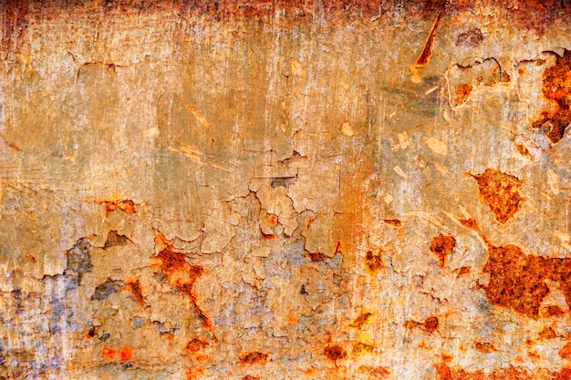 Photo grunge metal coroded texture. old rusty metal plate heavily aged corrosion stain.