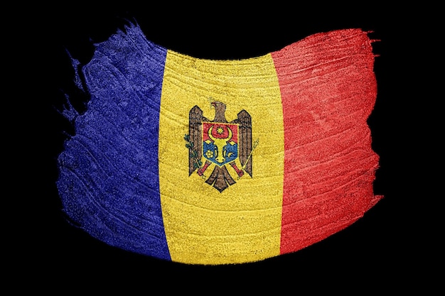 Grunge Moldova flag. Moldova Brush stroke.