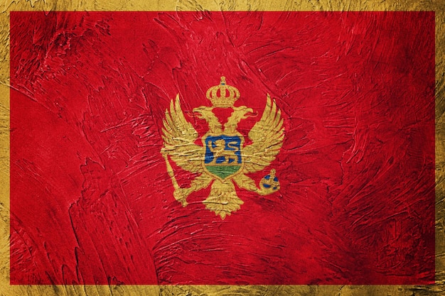 Grunge Montenegro flag. Montenegro flag with grunge texture.